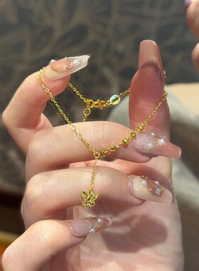 超闪金碎冰冰24K黄金蝴蝶手链女款高纯度沙金保色高级感显白百搭