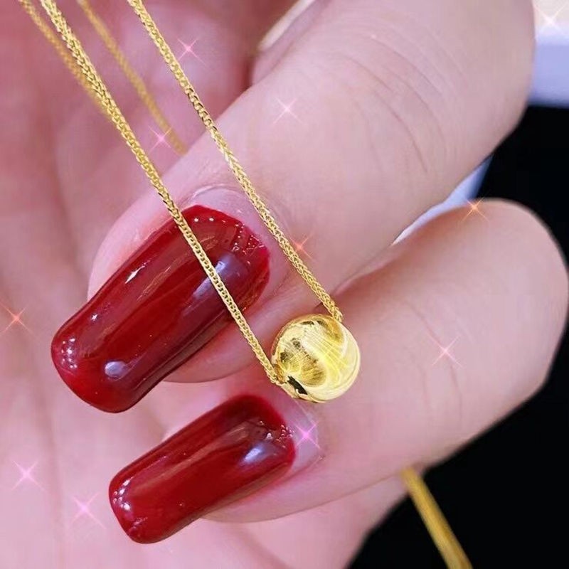 专柜正品小金珠猫眼转运珠999项链女沙金路路通时尚黄金肖邦链