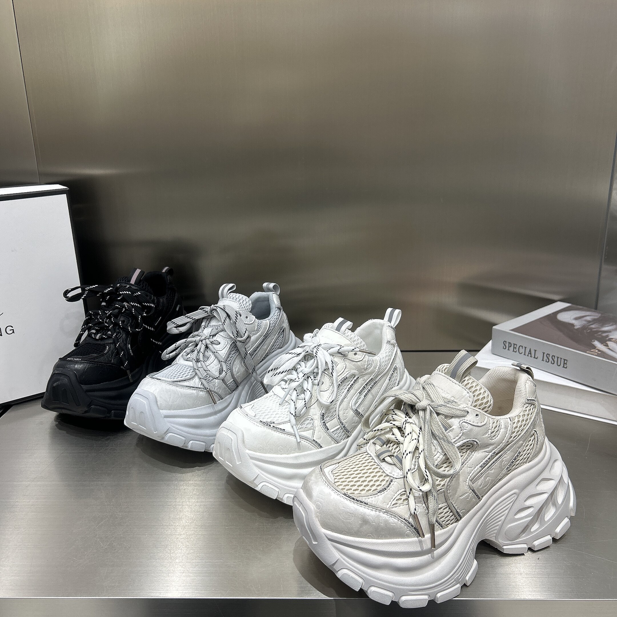 爆款厚底增高四季老爹鞋女款2026春季新款透气网面系带运动休闲鞋