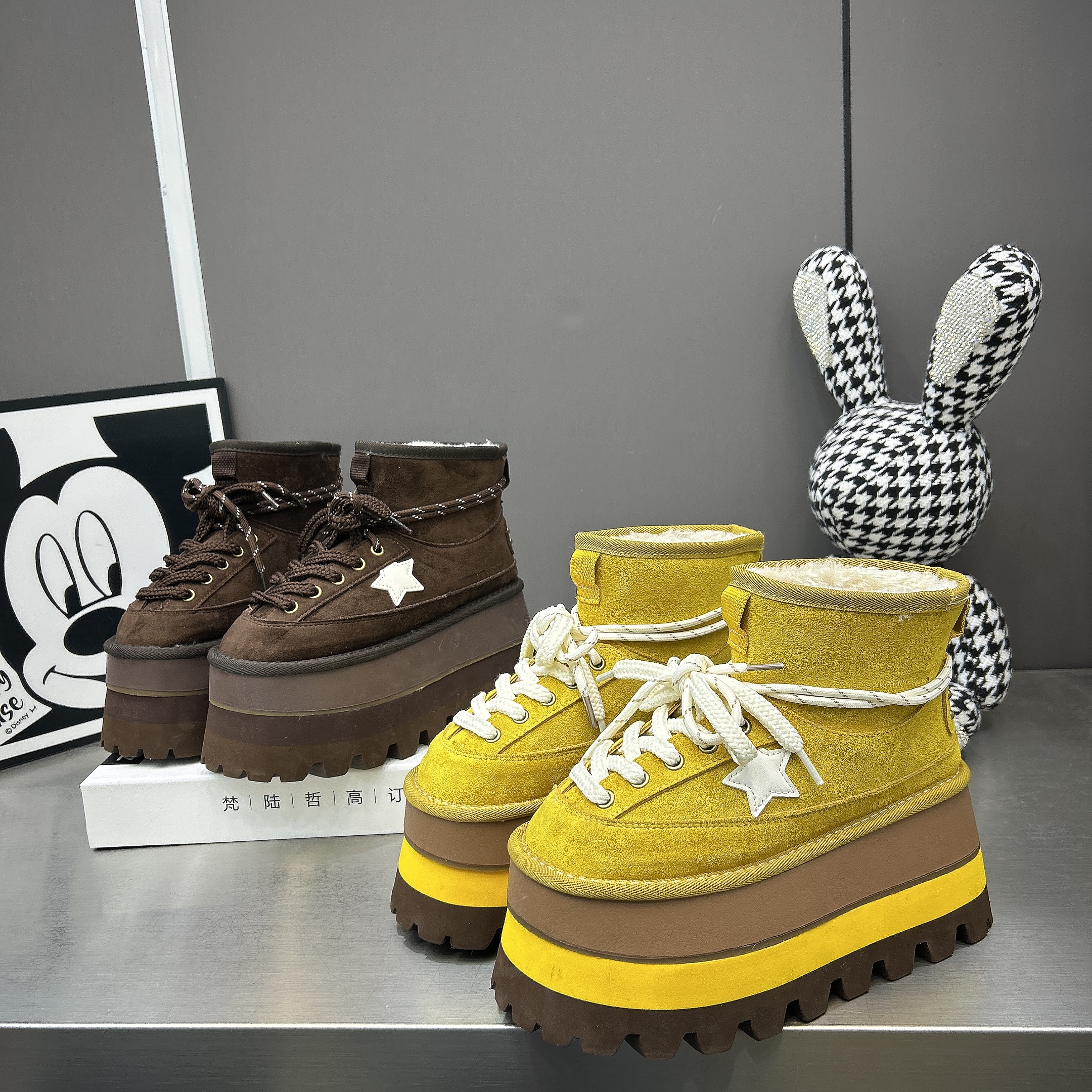 欧货爆款厚底松糕雪地靴女2025新款加绒保暖棉鞋百搭休闲面包短靴