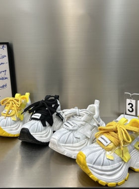 欧货真皮做旧街厚底老爹鞋子女2026春新款透气网面运动休闲鞋潮