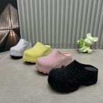 爆闪满钻欧洲站2025夏季新款松糕厚底小个子凉鞋托外穿包头半拖鞋