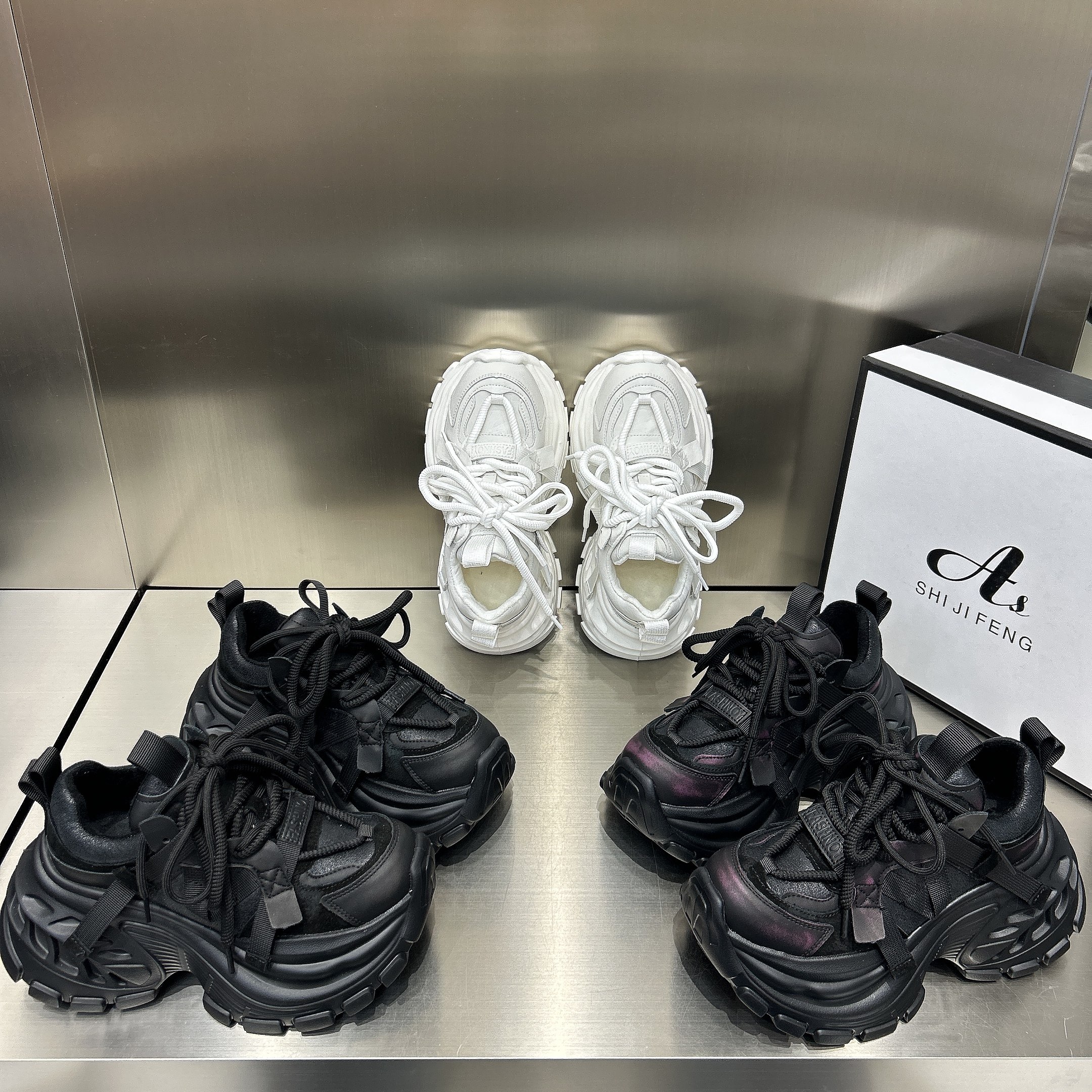 2025新款加绒冬超高跟8CM厚底增高老爹鞋女百搭休闲运动时尚潮鞋