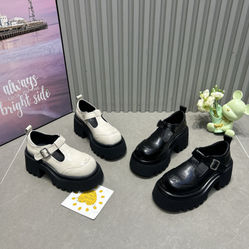 2025春季新款粗跟8cm厚底小个子复古玛丽珍女鞋高级感休闲配裙子