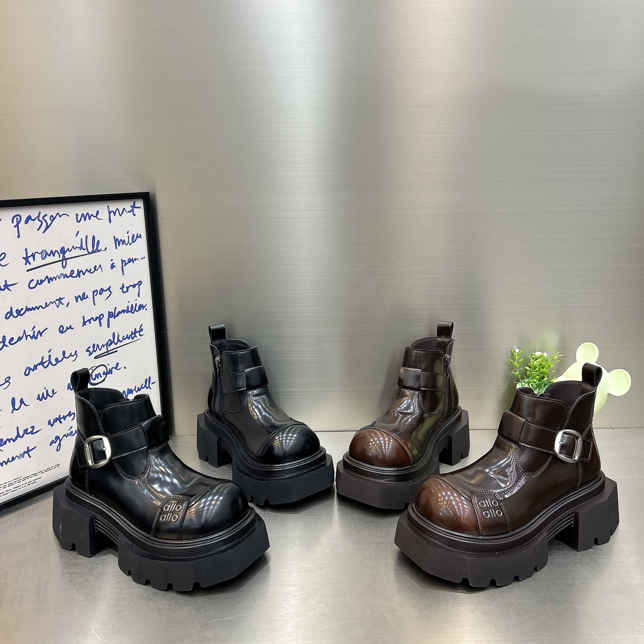 厚底大头马丁靴女2025冬款百搭加绒保暖套筒切尔西靴字母短靴棉鞋