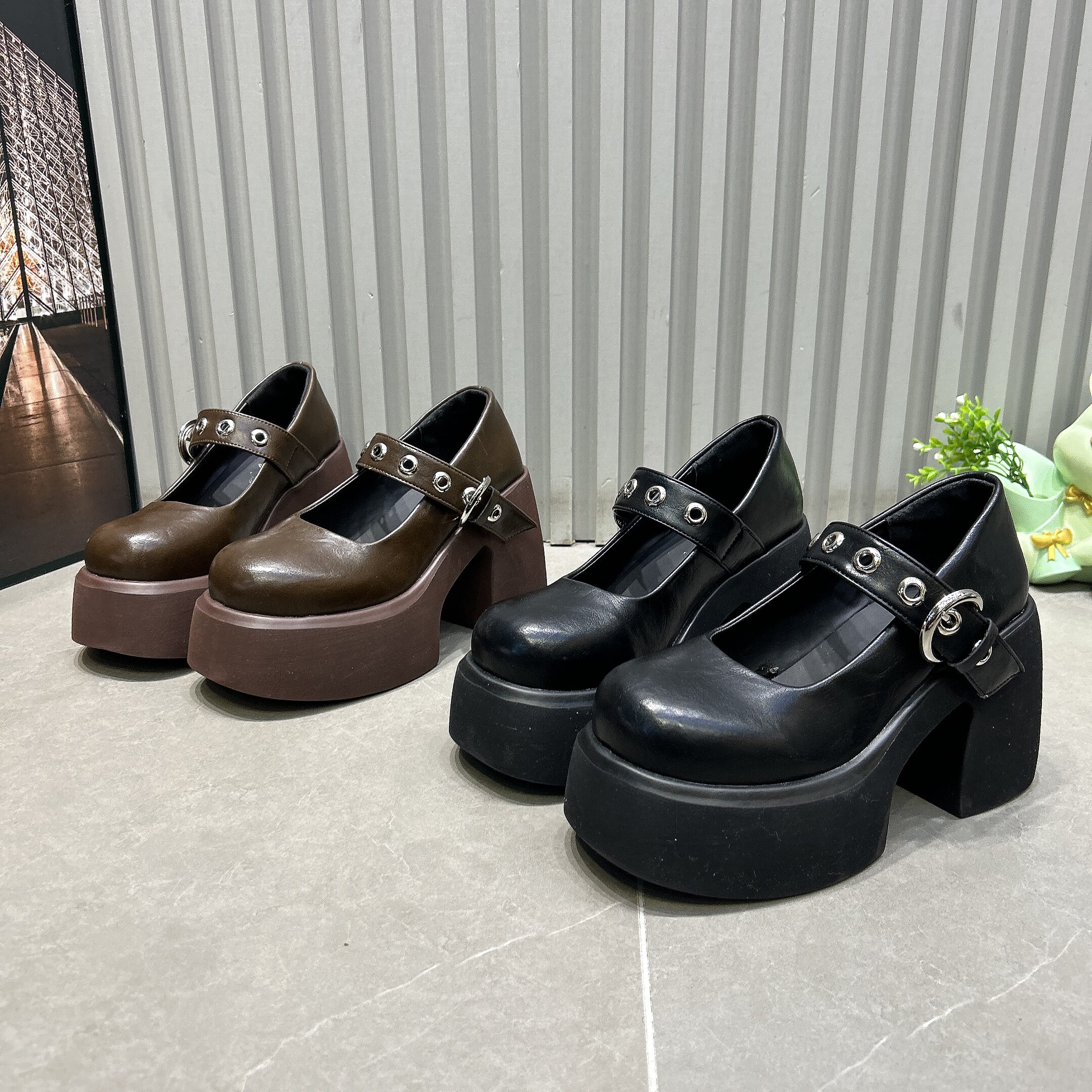 超轻底超高跟松糕厚底玛丽珍鞋女2026春季新款单鞋增高乐福鞋皮鞋