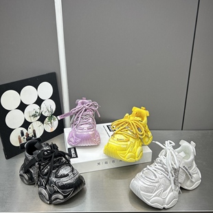 6cm厚底增高百搭休闲运动鞋 欧货高级感擦色做旧老爹鞋 女2026春季