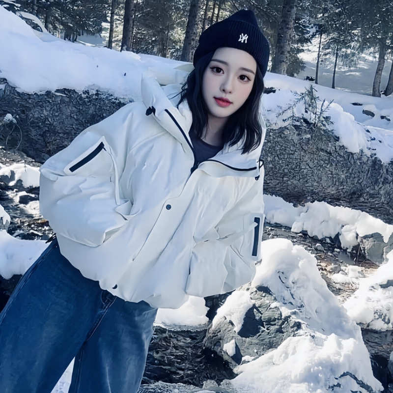 2025年新款百搭冬季小个子棉服女宽松保暖棉服韩版加厚面包服外套