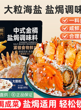 呱啦食光盐焗海鲜调料包粗盐+香料专用盐焗海虾大粒闸蟹调味商用