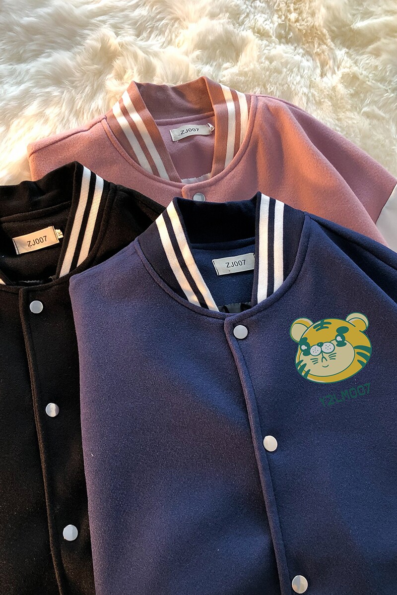 港风潮牌休闲宽松夹克男潮虎年老虎印花棒球服外套男JK7738P75,男装夹克,星座227-7