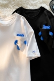 中性风短袖T恤女情侣大码港风网红小熊短袖T恤男毛毯DT7745P55，男装T恤，星座227-7