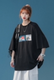 中性风短袖T恤女港风日系休闲情侣大码风短袖T恤男DT7645P30，男装T恤，星座227-7