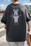 图案已注册港风日系中性休闲情侣大码风短袖T恤DT7736P25，男装T恤，星座227-7