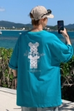 图案已注册港风日系中性休闲情侣大码风短袖T恤DT7736P25，男装T恤，星座227-7