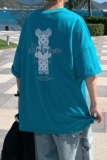 图案已注册港风日系中性休闲情侣大码风短袖T恤DT7736P25，男装T恤，星座227-7