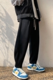 港风休闲裤男卫裤男宽松九分裤运动裤男长裤7566P45控68，男装休闲裤，星座227-7