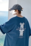 图案已注册港风日系中性休闲情侣大码风短袖T恤DT7736P25，男装T恤，星座227-7