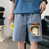 夏季ins动漫运动套装男潮牌大码短袖T恤宽松短裤男装一套搭配帅气，男装休闲套装，星座227-7