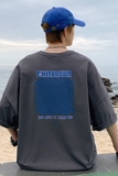 图案已注册港风流行棋盘格休闲情侣大码风短袖T恤DT7653P30，男装T恤，星座227-7