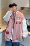 港风潮牌休闲宽松条纹印花潮棒球服男夹克男外套男JK7583P78，男装夹克，星座227-7