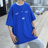 YYDS/EMO字母图案港风中性休闲情侣大码风短袖T恤DT7643P25，男装T恤，星座227-7