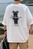 图案已注册港风日系中性休闲情侣大码风短袖T恤DT7736P25，男装T恤，星座227-7