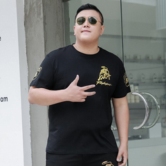 Xinjiang cotton men's large cattle print stretch T-shirt m-4xl - 5xl-9xl