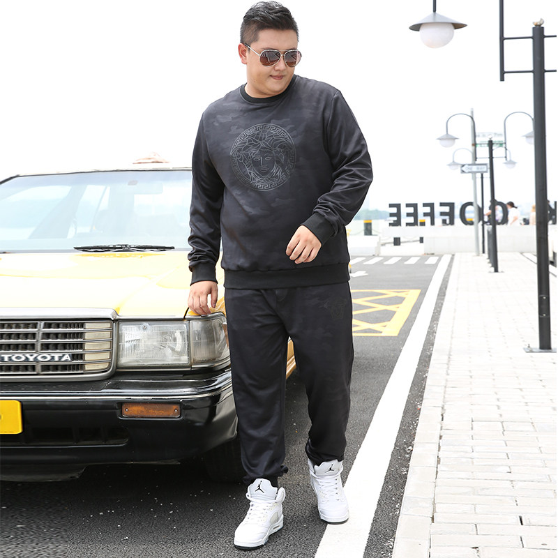 男加肥加大码圆领套头卫衣套装两件套5032-1_M-4XLP65 5XL-9XLP75图片