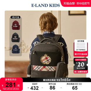 新品 纹双肩包书包 男女童复古学院风格 kids衣恋童装 eland