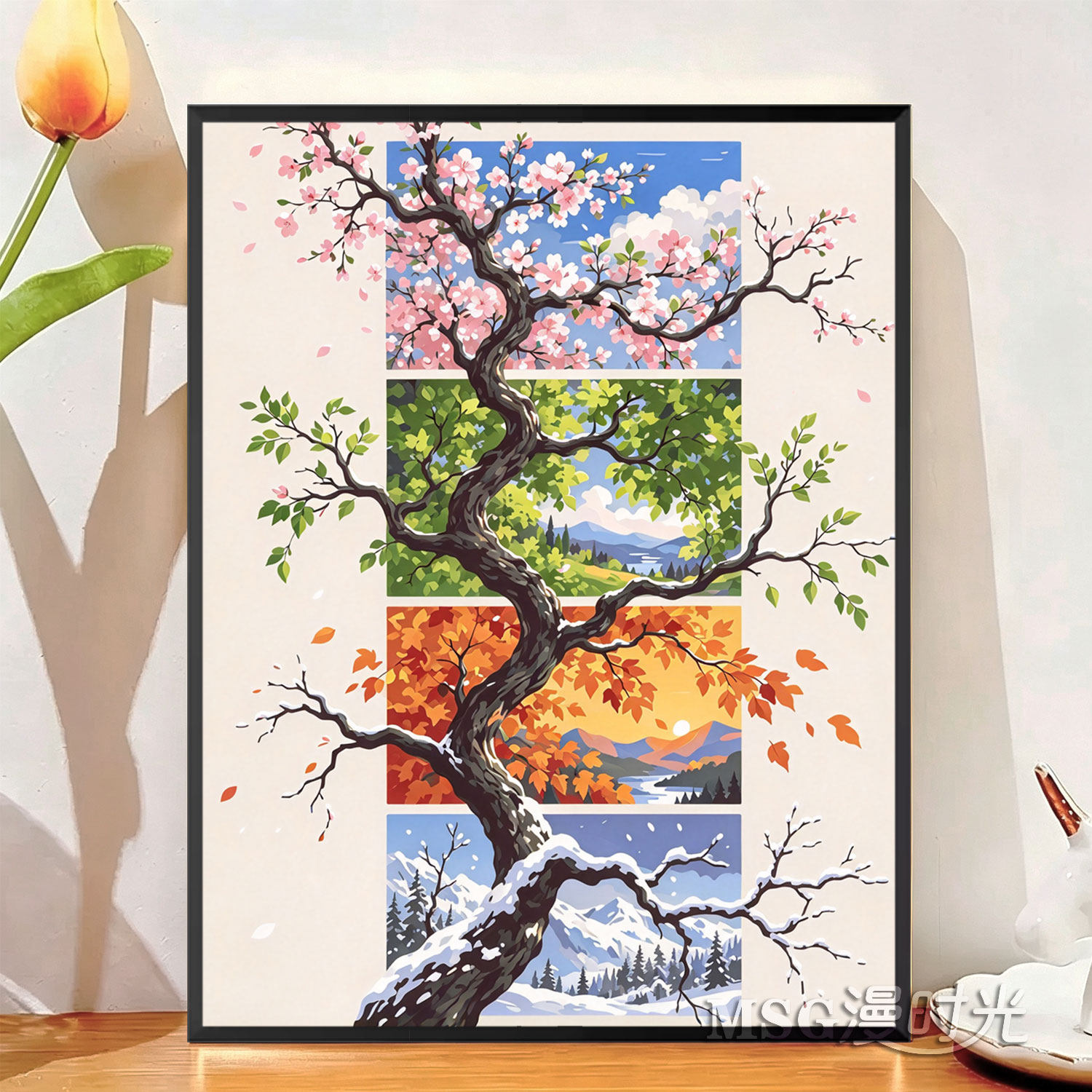 四季树风景钻石画2026新款高级感客厅手工diy贴钻十字绣装饰挂画
