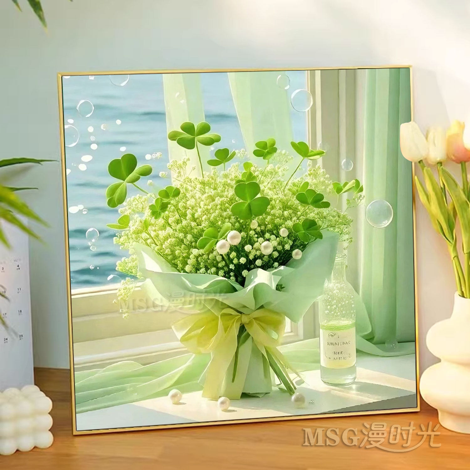 治愈系5d贴钻十字绣幸运四叶草小清新钻石画客厅餐厅花卉2026新款