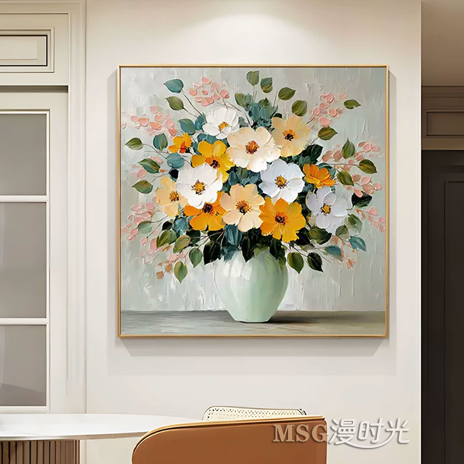 餐厅花卉高级感钻石画满钻新款客厅简约清新手工贴钻画十字绣刺绣