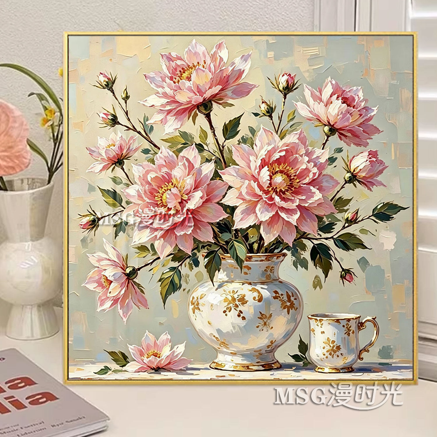 唯美花瓶钻石贴钻十字绣线绣满绣新款餐厅卧室简约花卉手工点钻画