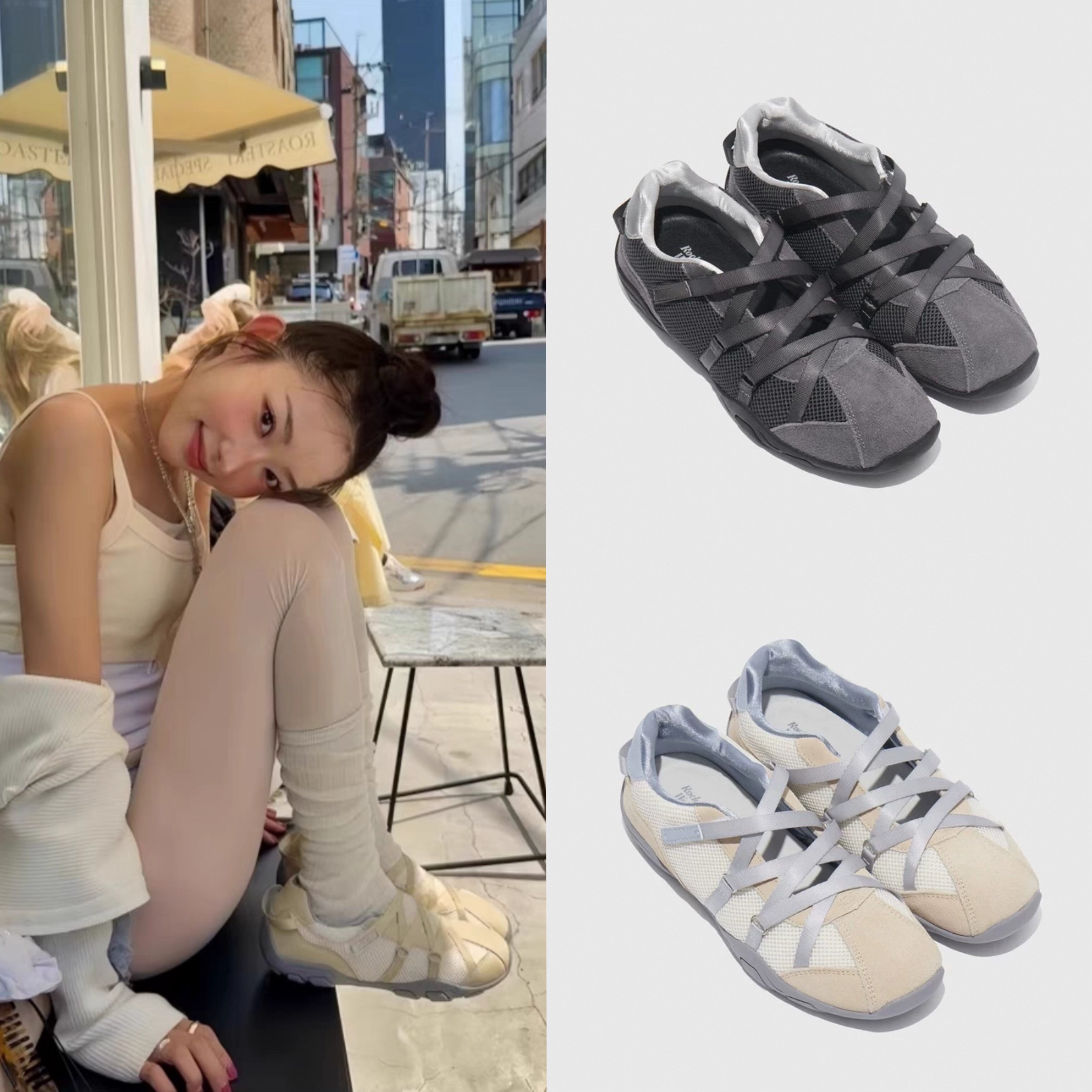 韩国正品rockfish交叉绑带玛丽珍时尚芭蕾舞鞋运动休闲女鞋