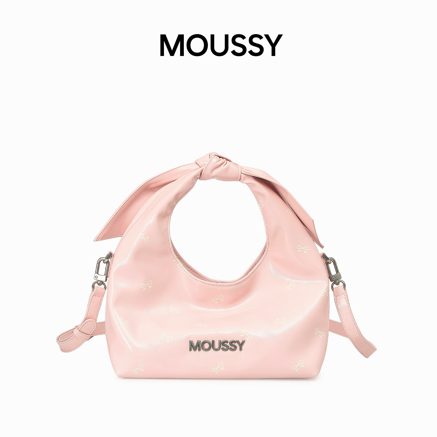moussy女小斜挎包手提包粉色少女感女包时尚高级感hobo小包