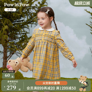 女宝宝甜美舒适A字版 连衣裙 秋季 PawinPaw卡通小熊童装