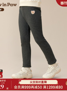 【商场同款】PawinPaw卡通小熊童装25年冬季新款女童加绒打底裤