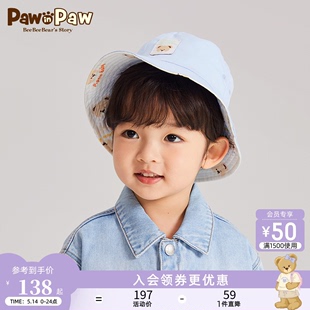 PawinPaw卡通小熊童装 2024年春夏新款 男女童卡通印花帽子渔夫帽