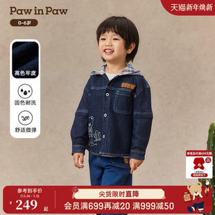 25年秋冬新款 PawinPaw卡通小熊童装 男宝宝牛仔外套 高色牢度