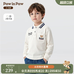 26年春季 商场同款 PawinPaw卡通小熊童装 男童POLOT恤休闲 新款