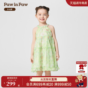 25年春夏新款 PawinPaw卡通小熊童装 女宝宝甜美连衣裙 商场同款