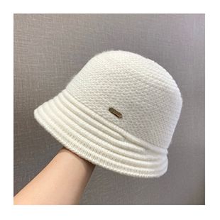 韩版渔夫帽女款秋冬新品显脸小针织盆帽简约百搭可折叠帽子女素颜