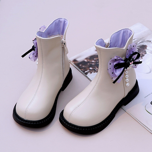 女童马丁靴真皮短靴库洛米公主靴防滑软底皮靴单靴2025秋冬季新款