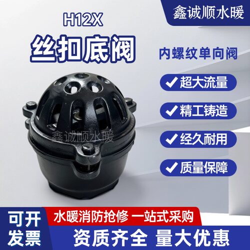 丝扣底阀H12X铸铁螺纹单向止回阀