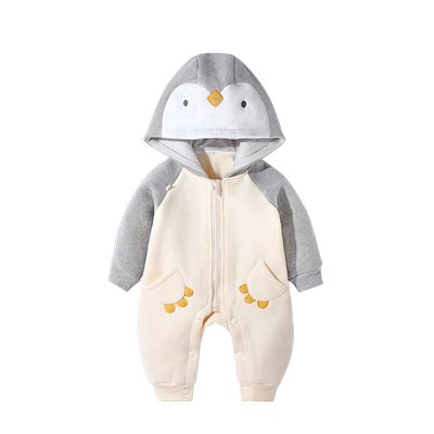 加绒连体衣服可爱婴儿拉链