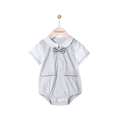 小丹佛尔套头按扣夏季连体衣爬服