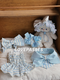 「baby 可爱宠物头饰清新耳套耳花围兜可卡发带 blue」LOVEPASSES