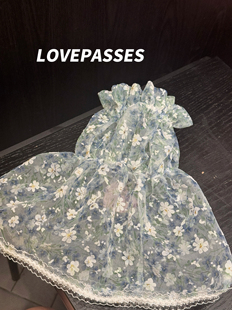 「超蓬下摆」LOVEPASSES美卡可卡布小花纱透气耳套遮挡胸毛头套