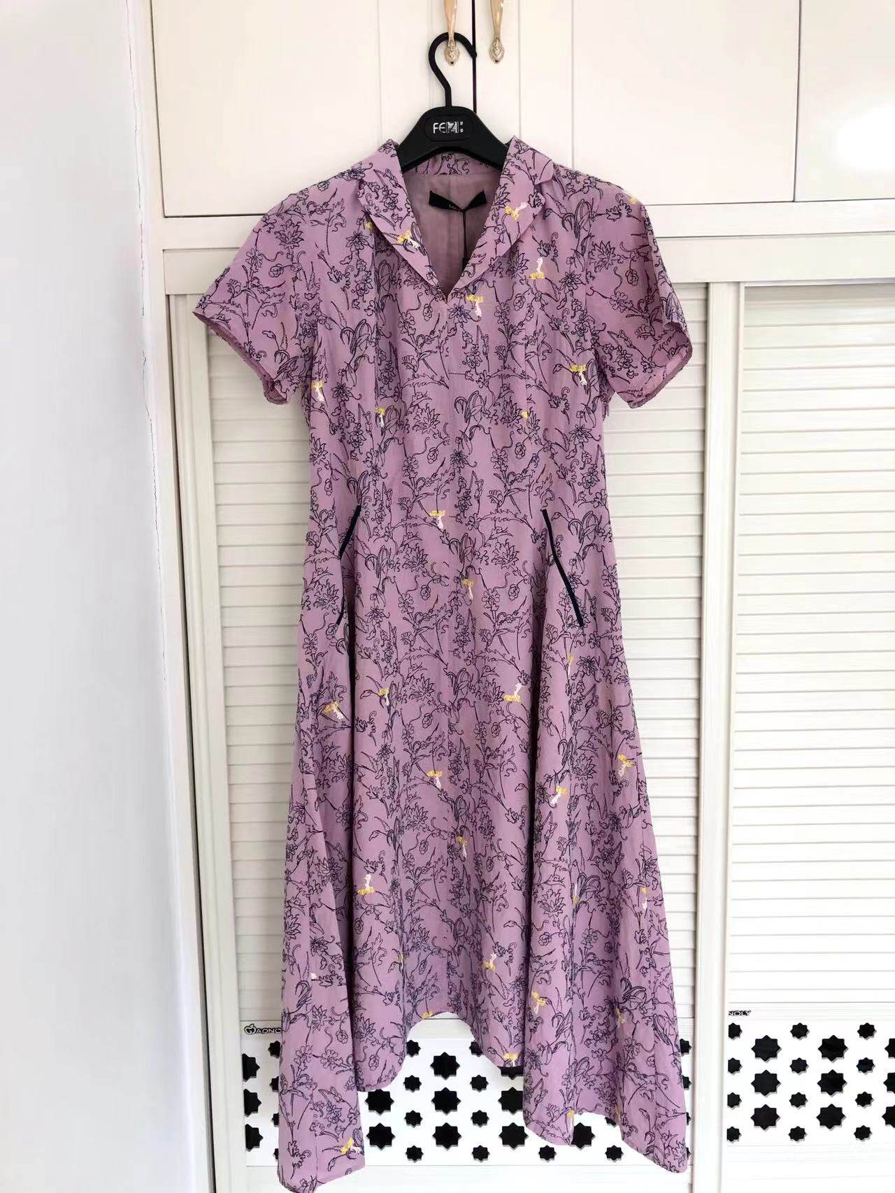 清仓啦娜菲菲姿高端轻奢品牌专柜正品高端面料桑蚕丝女士连衣裙