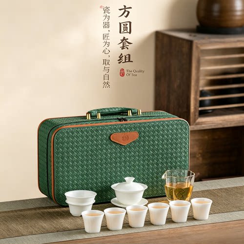 手绘釉下彩茶具套装高温陶瓷大容量泡茶壶荷叶鱼茶壶茶杯子